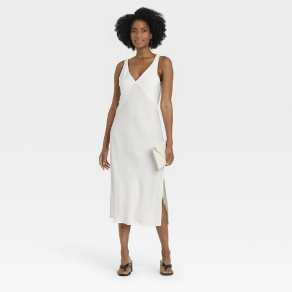 A New Day White Midi Slip Dress